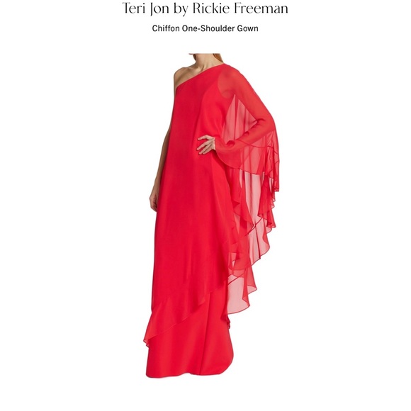 Teri Jon by Rickie Freeman One shoulder Gown medium 10
